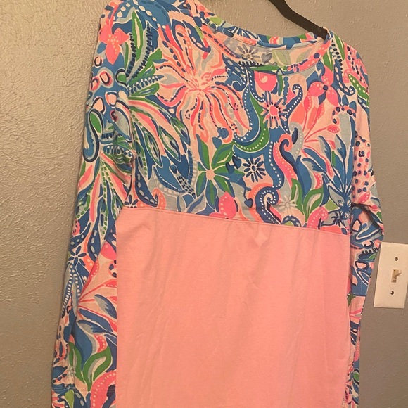 Lilly Pulitzer Pink and Blue Floral Long Sleeve Top - Picture 5 of 5